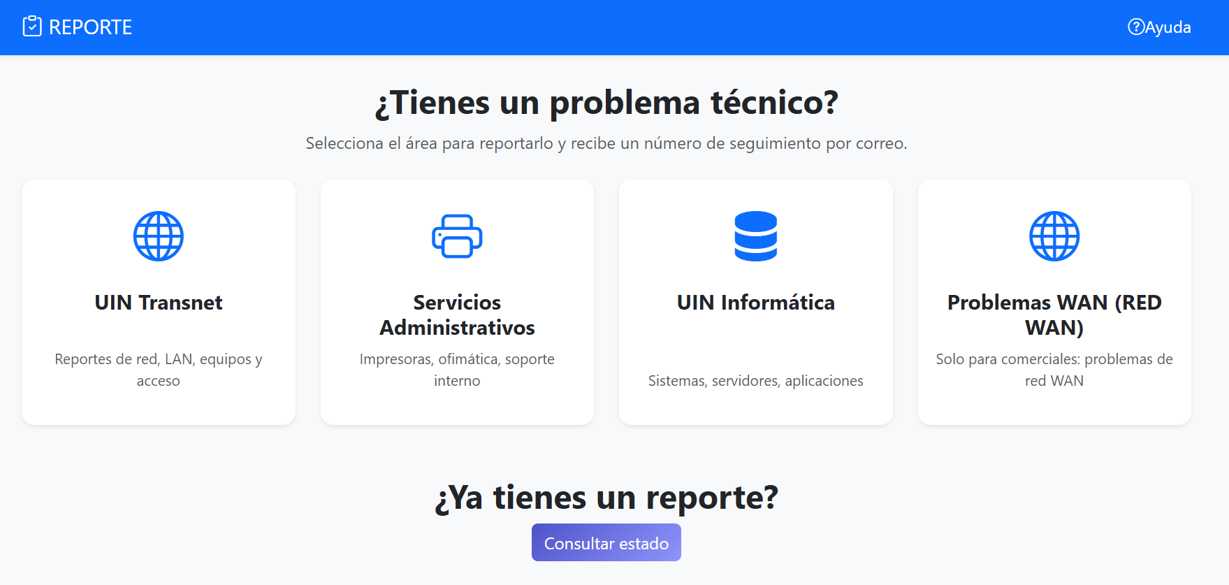 Sistema de reporte técnico
